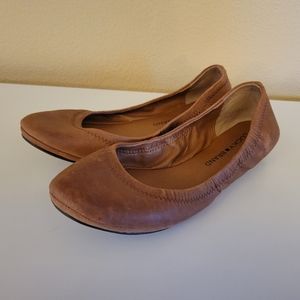 Lucky Brand Emmie Brown Leather Round Toe Slip On Ballet Flats size 7